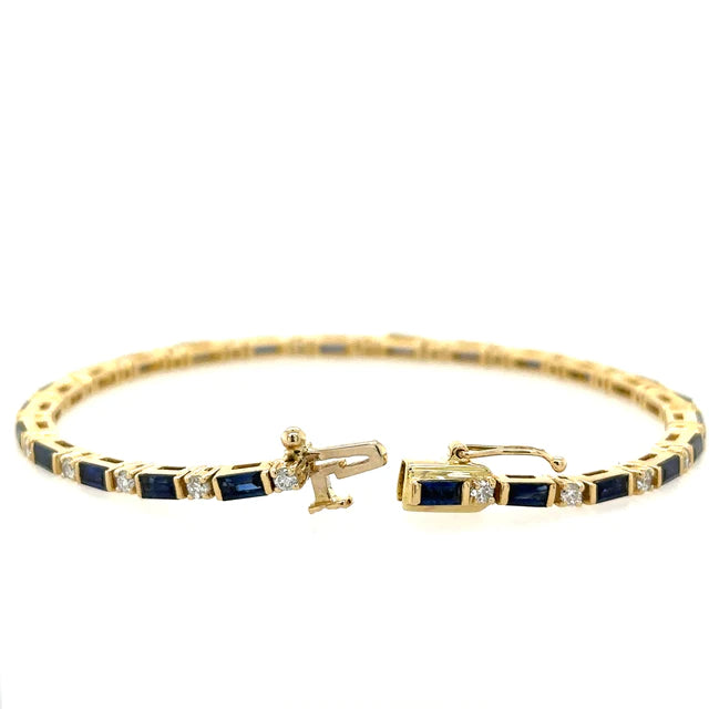 14kt Yellow Gold Sapphire and Diamonds Bracelet