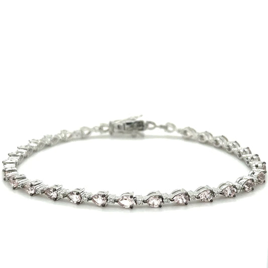 18kt White Gold Morganite and Diamonds Bracelet