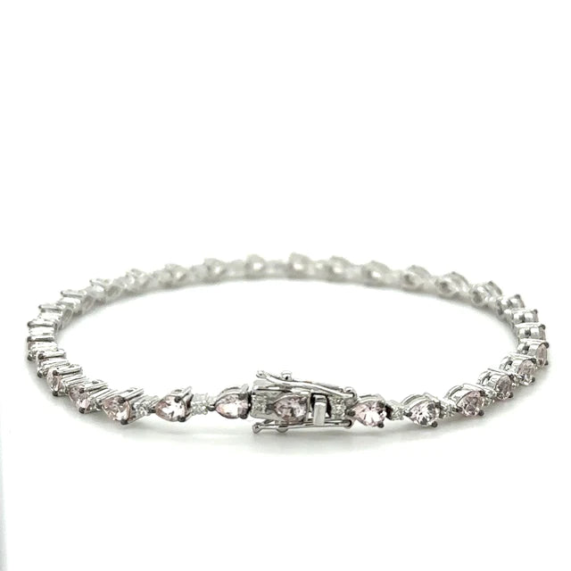 18kt White Gold Morganite and Diamonds Bracelet