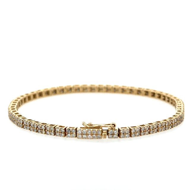 14kt Yellow Gold Bracelet With Diamonds