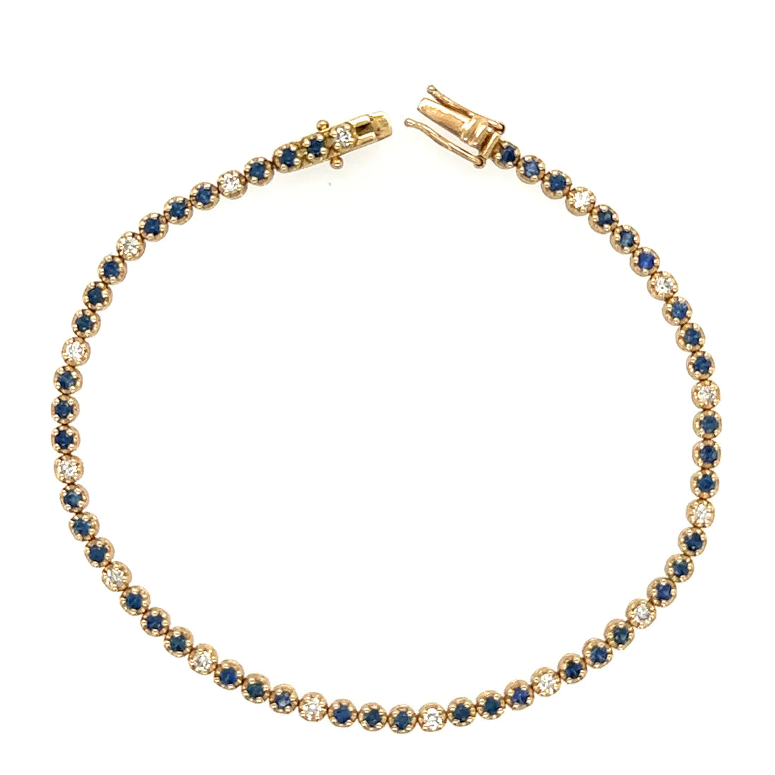 14kt Yellow Gold Sapphire and Diamonds Bracelet