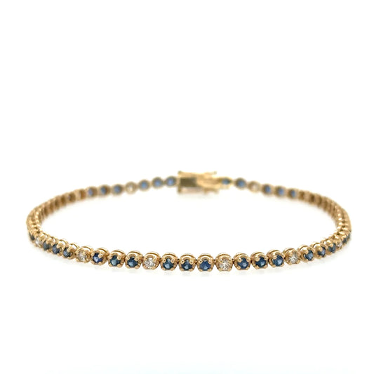 14kt Yellow Gold Sapphire and Diamonds Bracelet